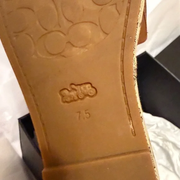 Coach Brown Signature Mules with Gold Accent - Picture 8 of 13